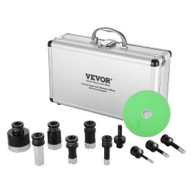 VEVOR Diamond Core Drill Bit Set, 8 PCS 6/8/10/13/19/25/32/50mm Diamond Hole Saw Kit, with Finger Milling Bit Saw Blade and Storage Case